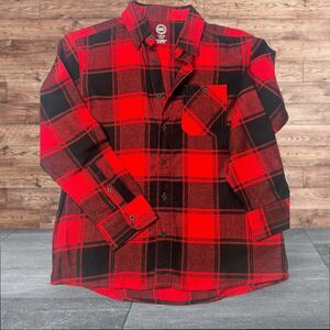 NWT BOYS FLANNEL BUTTON DOWN SHIRT LARGE
